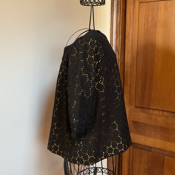 Nicole by Nicole Miller Bolero Eyelet Jacket Black Yellow Size 16 - Picture 3 of 7